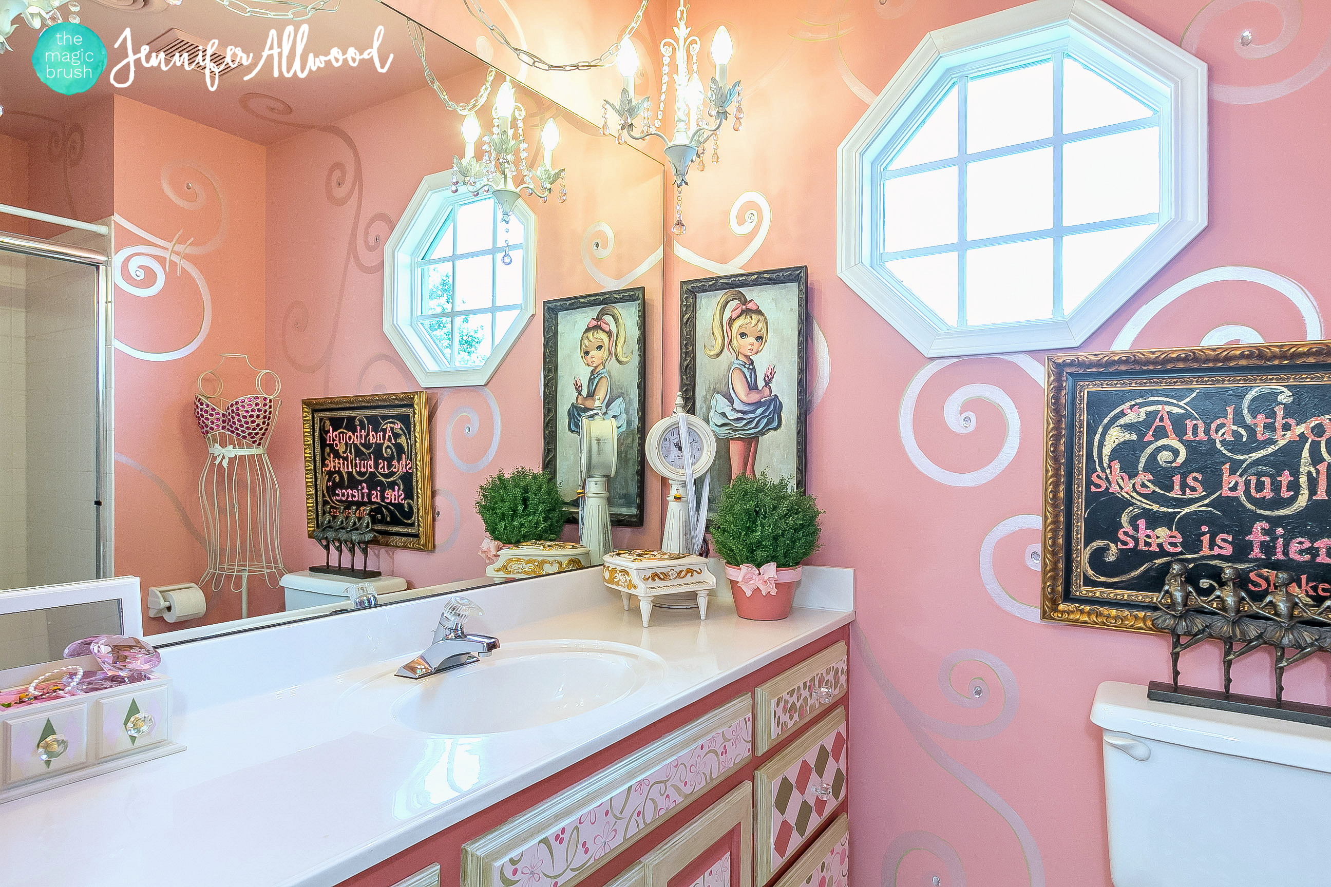 Pink GIrls Bathroom Jennifer Allwood
