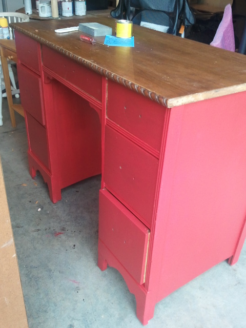 Red Glazed Desk Jennifer Allwood 1