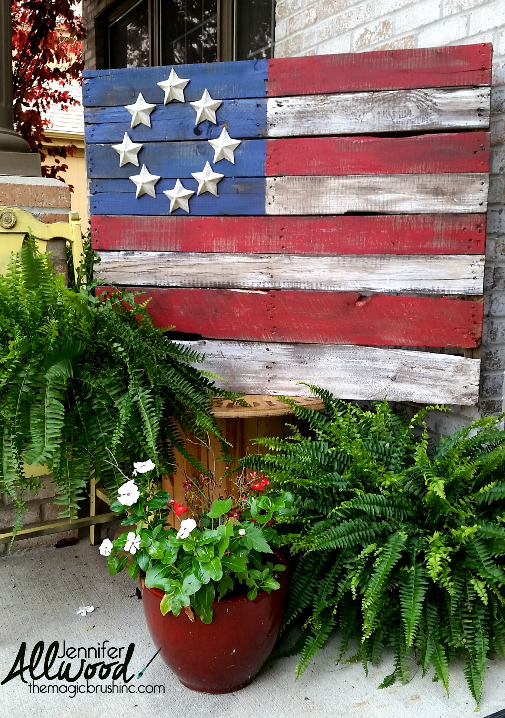 Details about   AGD Patriotic Decor Tall Wood Pallet American Flag Serve My Country Veteran 