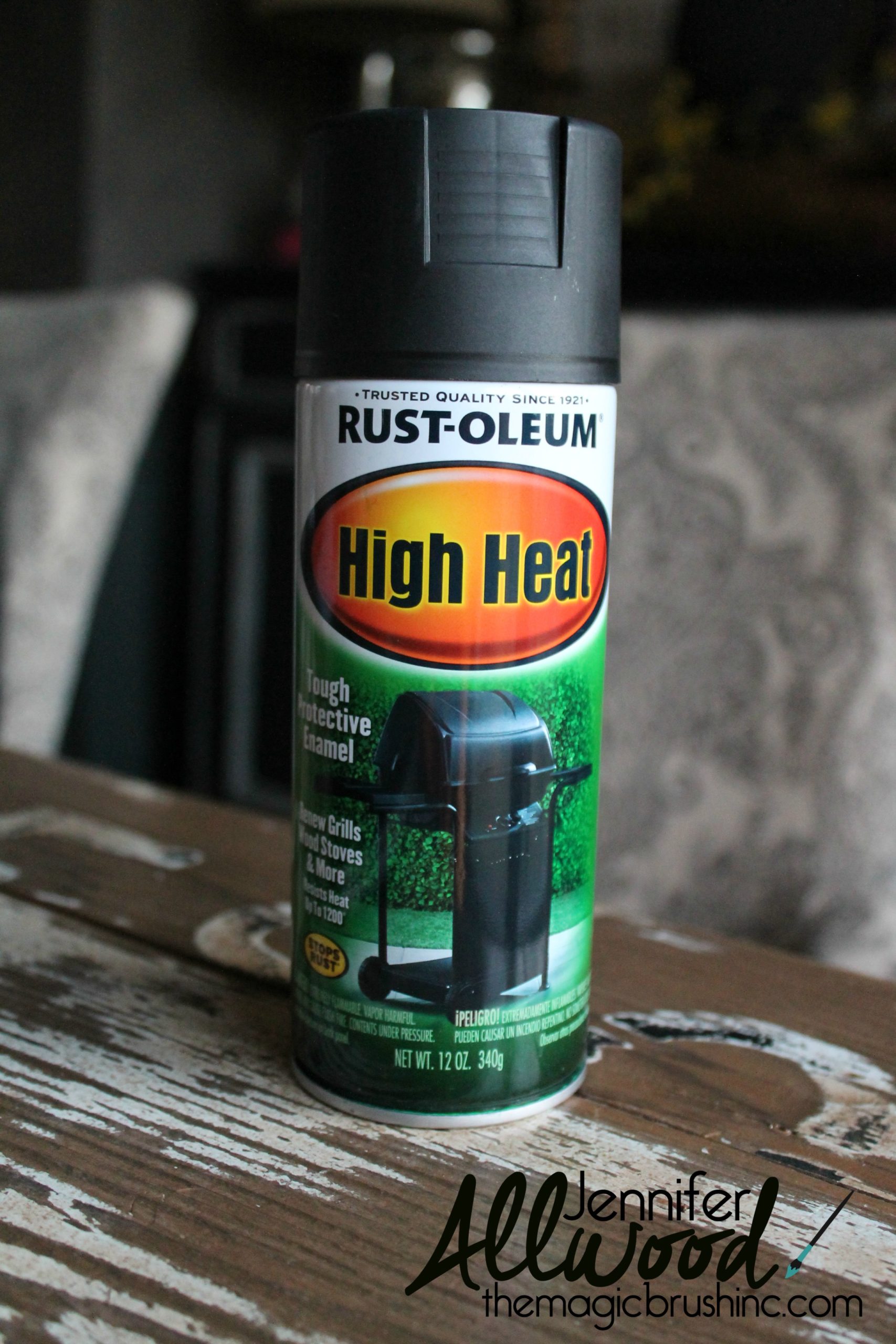 Fireplace brass trim can be painted to get an instant living room makeover!