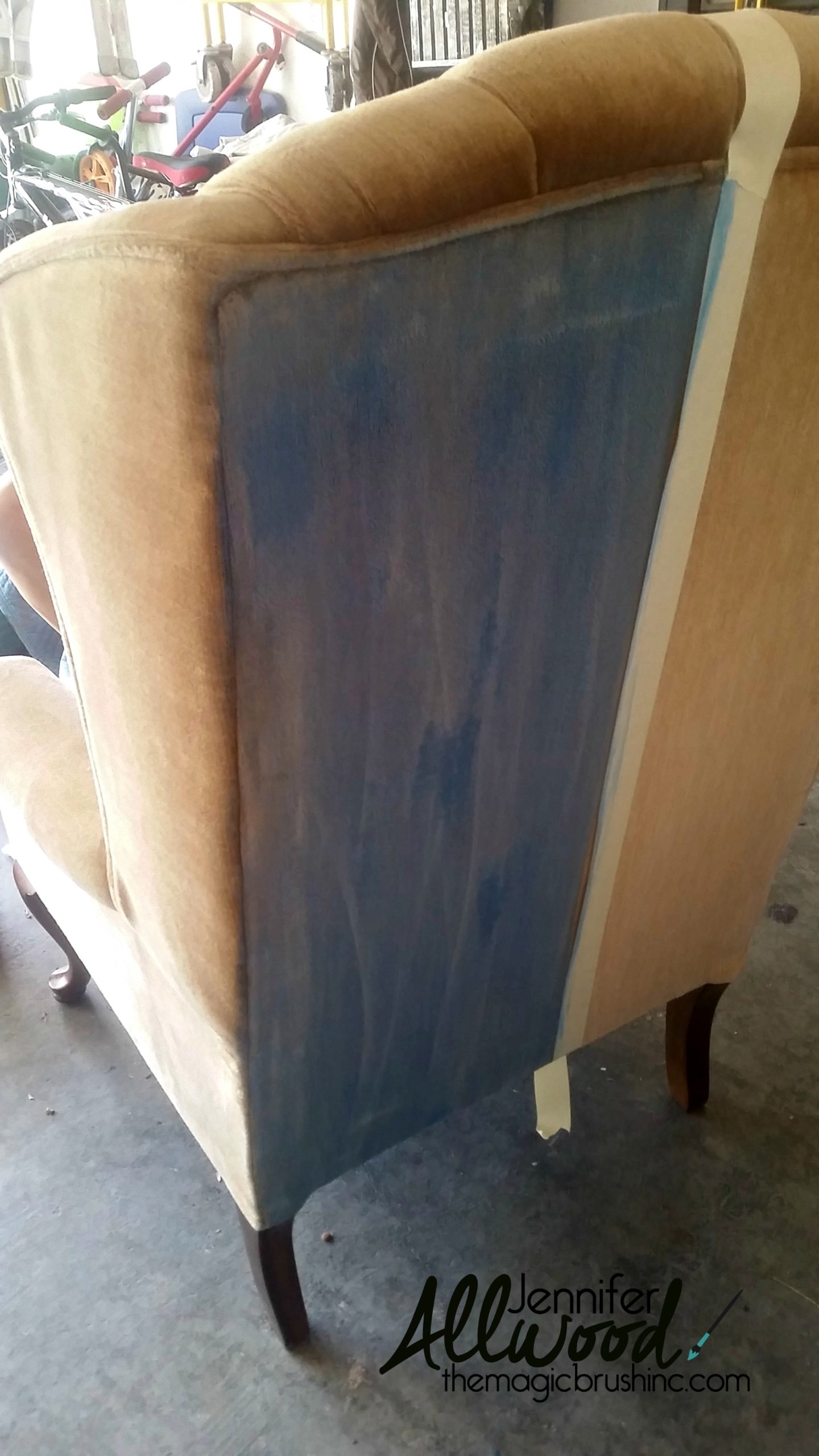 Paint Velvet Fabric A Chair Makeover The Magic Brush Inc.