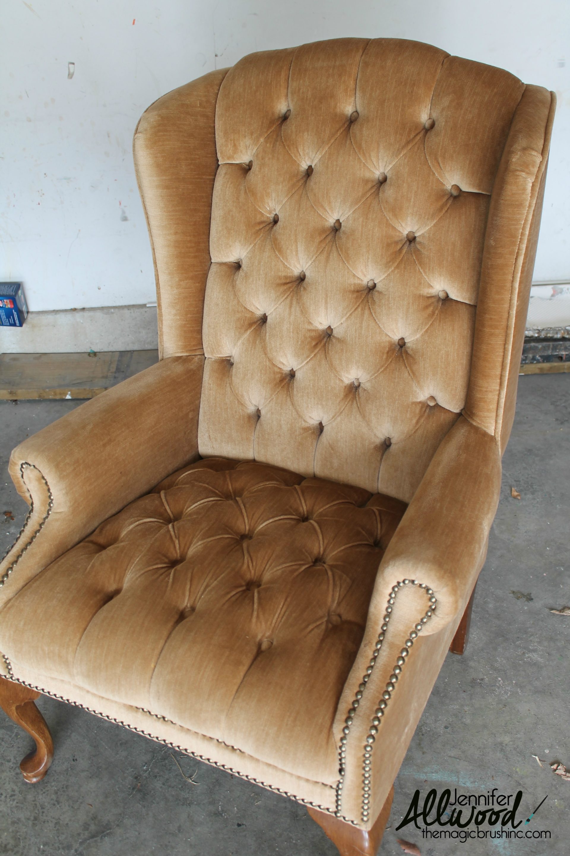 Paint Velvet Fabric A Chair Makeover The Magic Brush Inc.