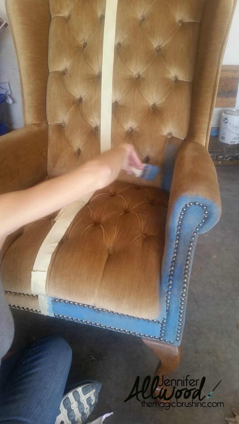Paint Velvet Fabric A Chair Makeover The Magic Brush Inc.