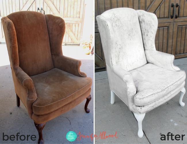 Crackled Painted Fabric Chair | Magic Brush