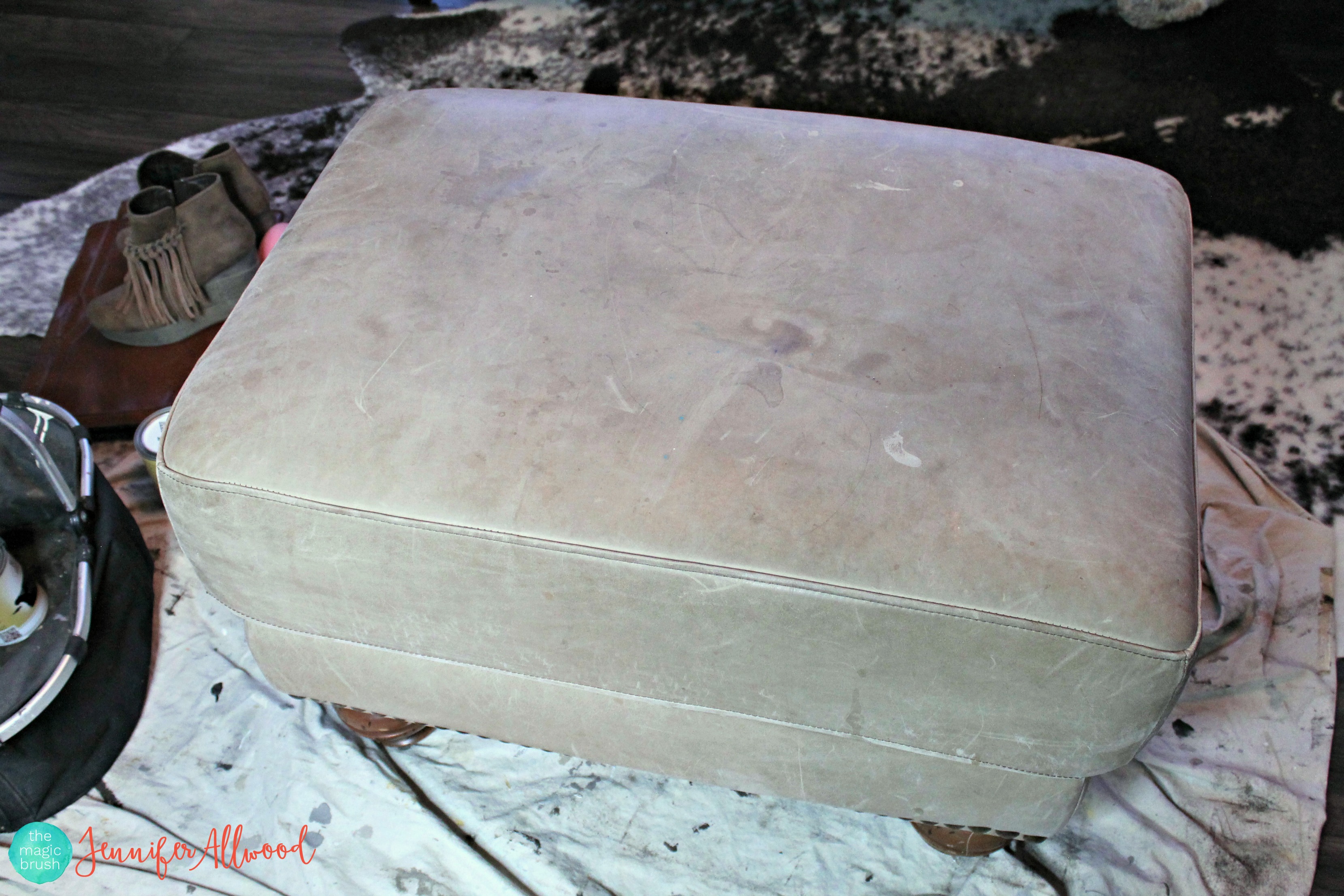 Using Leather Paint to Update furniture, shoes and a briefcase!