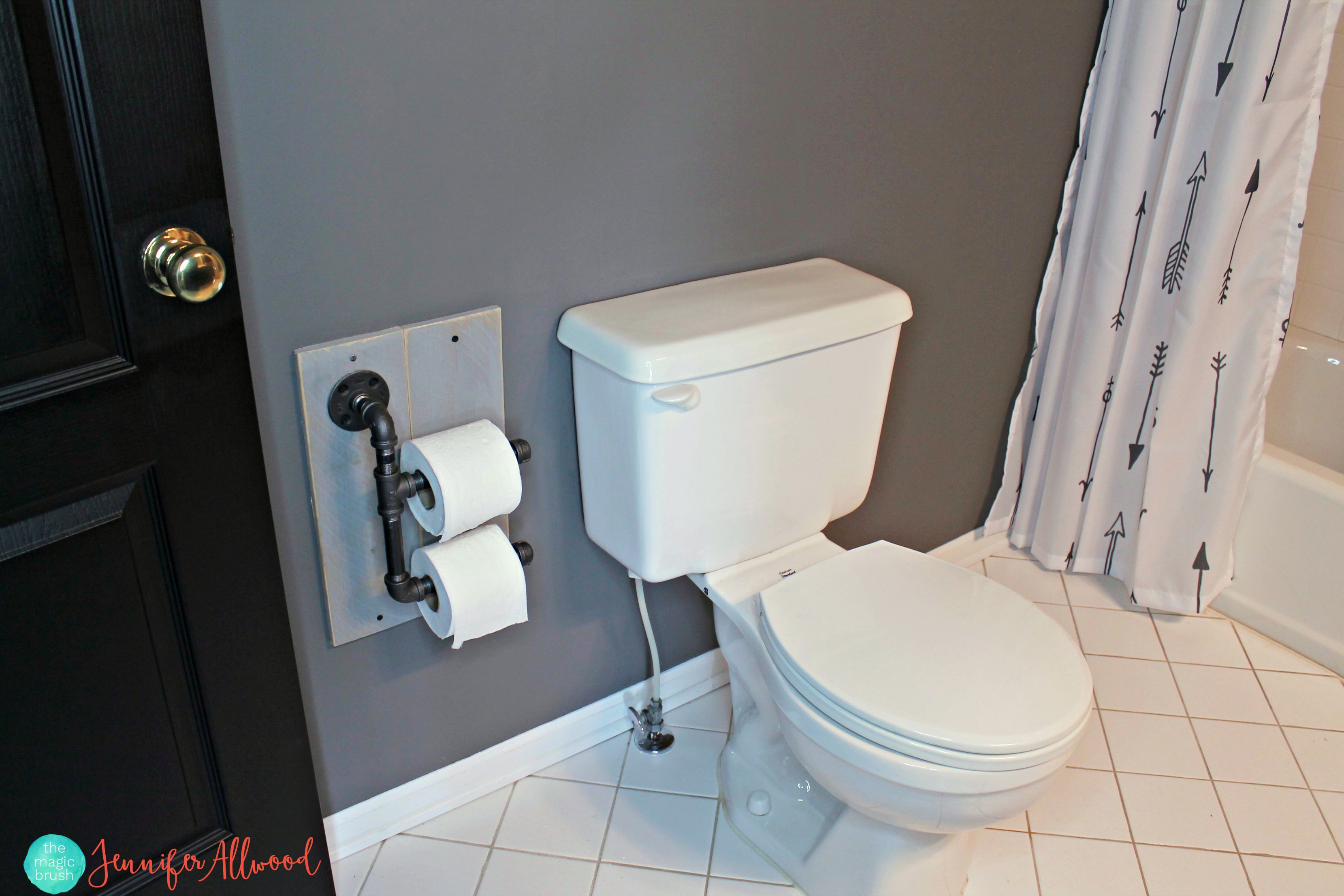 DIY Industrial Toilet Paper Holder for a boys bathroom | Magic Brush