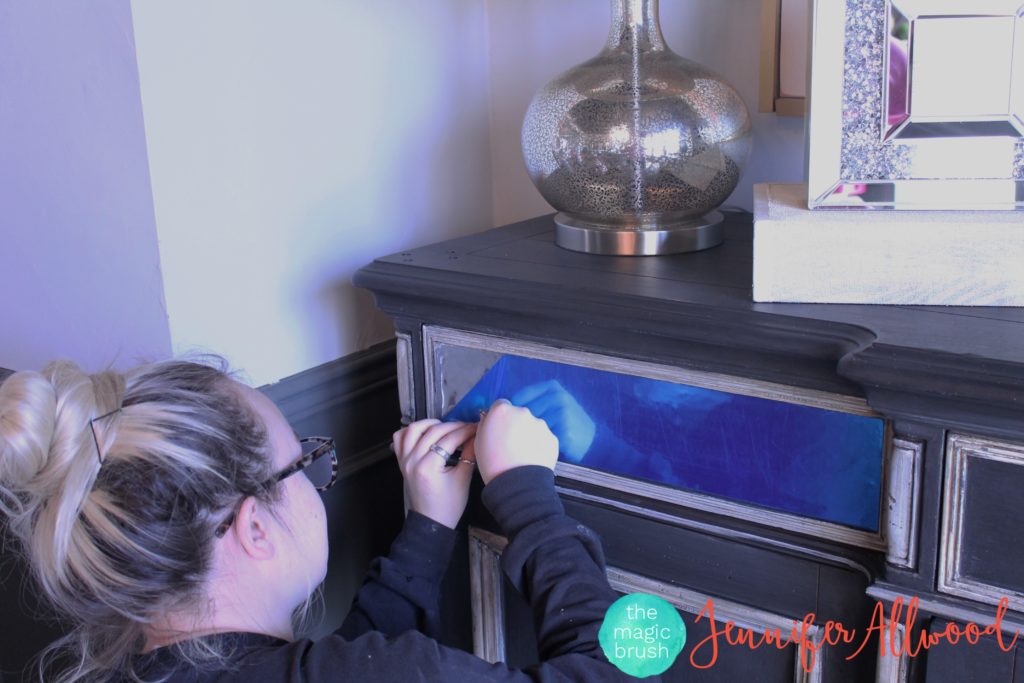 How to Make Mirrored Furniture with Contact Paper Magic Brush