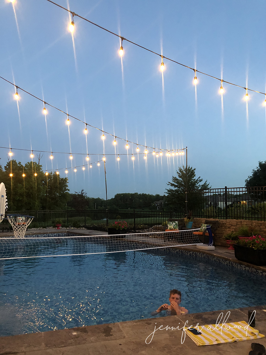 Lights Around Pool Area - Jennifer Allwood Home