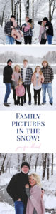 Collage of family photos in the snow