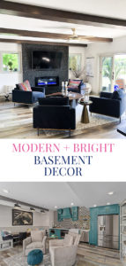 Blog post on modern and bright basement decor